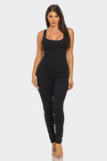 Front Square Neck One Sleeveless Catsuit Jumpsuit