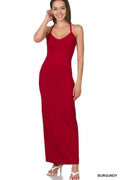 Racerback V Neck Bodycon Maxi Dress - Zenana
