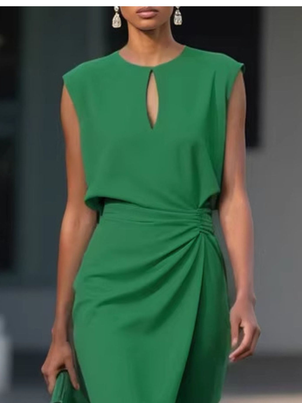 Ruched Waist Sleeveless Dress