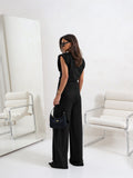 Satin Cowl Neck Top and Pants Set