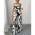 Zebra Print Cami Tie-Back Wide-Leg Jumpsuit ZK2823