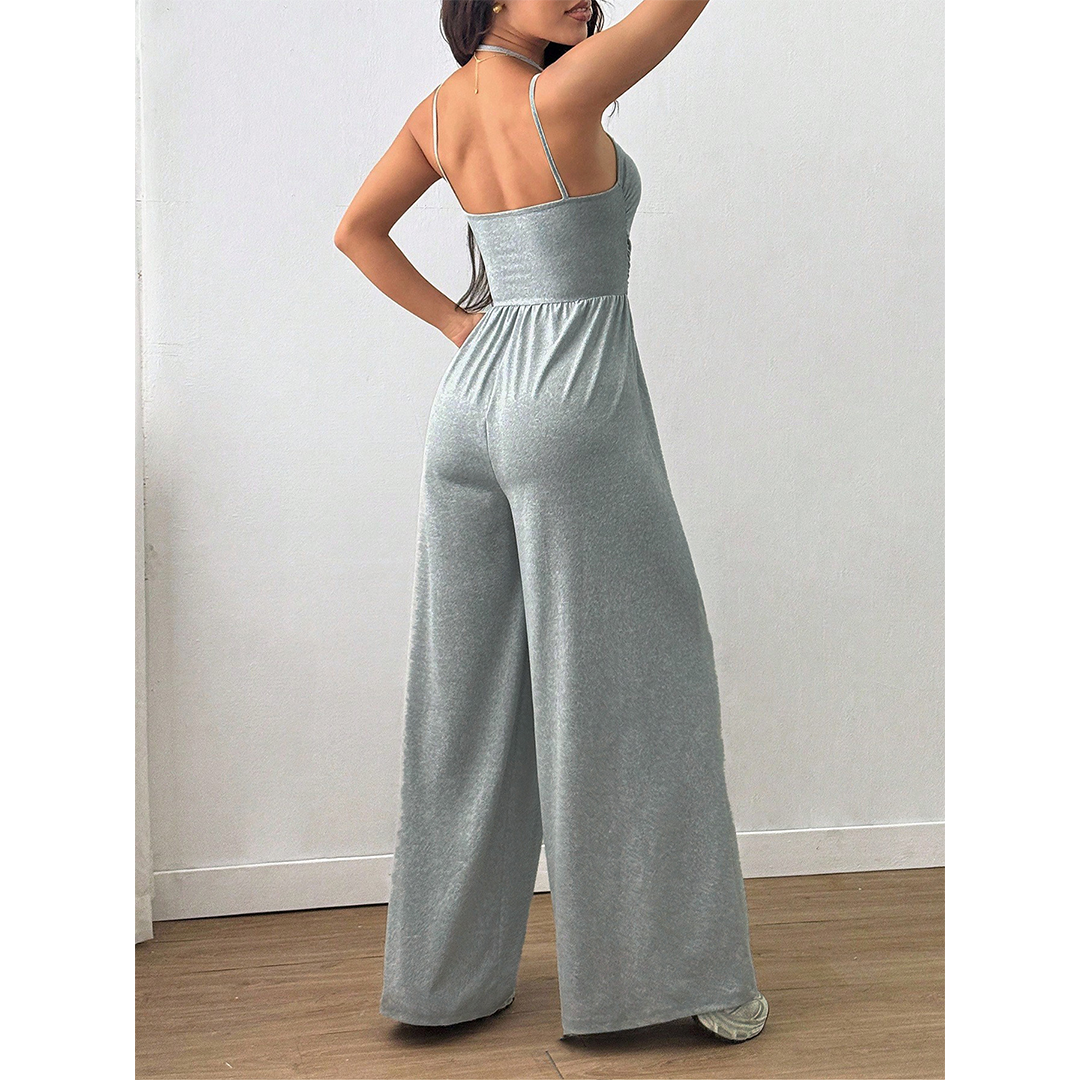 Summer Strapless Wide-Leg Waist-Cinching Jumpsuit MSW049